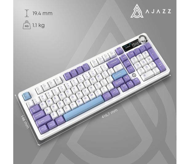 Ajazz AK980 V2 Gift Switch V2 Purple White Blue z ekranem - 1536373 - zdjęcie 15